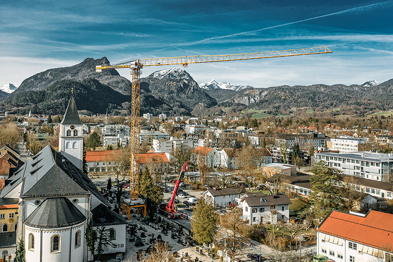 Liebherr 250 EC-B crane on gantry helps renovate historic church